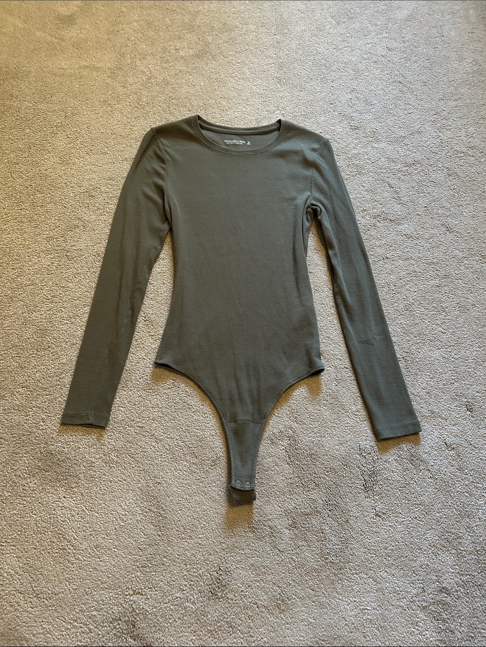 Abercrombie & Fitch Olive Green Long-Sleeve Bodysuit
